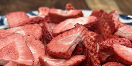 Freeze Dried Strawberries on Plate