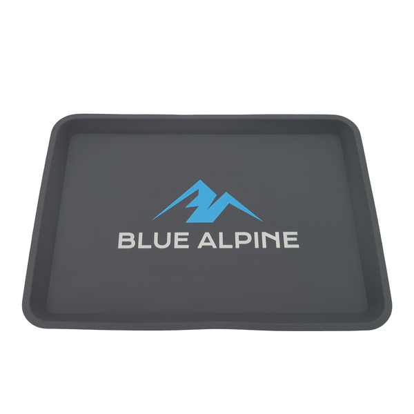 Large Silicone Mat Front White Background With Blue Alpine Logo