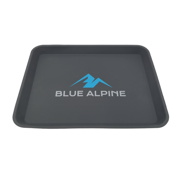 Medium Silicone Mat Front White Background With Blue Alpine Logo