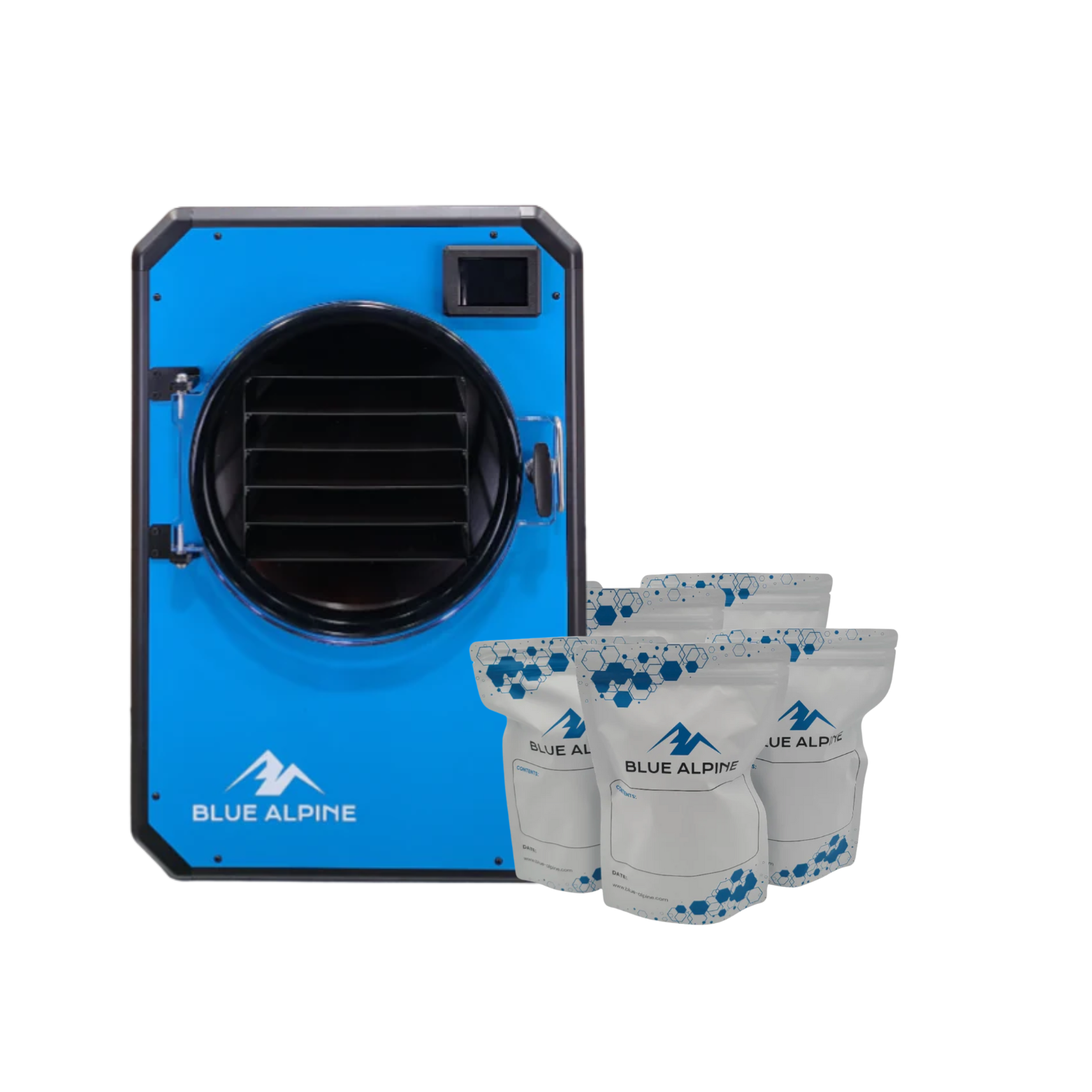 Freeze Dryers next to freeze dryer storage bags for food after it has been freeze dried