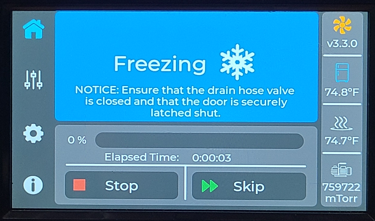How long does a freeze dryer cycle take?