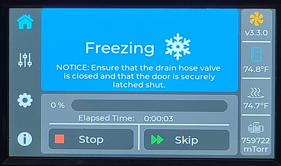 How long does a freeze dryer cycle take?