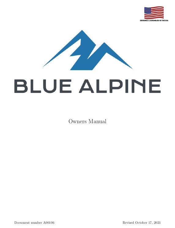 The Blue Alpine Owner's Manual cover page