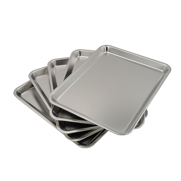 5 Stainless Steel Trays Spread