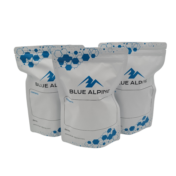 White Mylar Bag Blue Alpine Logo 3