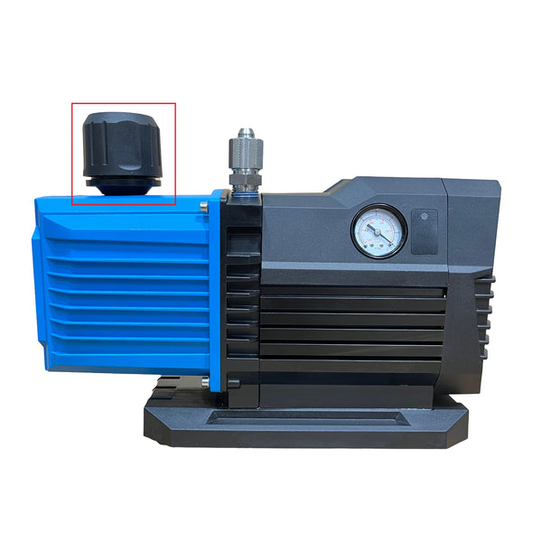 BA-8DVP-01 Vacuum Pump with its respective Oil Mist Filter emphasized with a red box