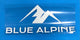 White Blue Alpine Logo Sticker Blue Background