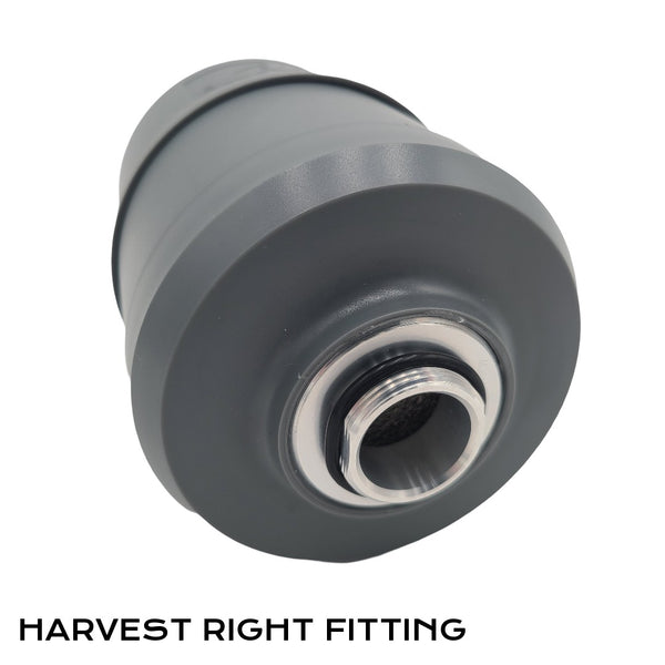 Harvest Right Oil Mist Filter Fitting With White Background and Text