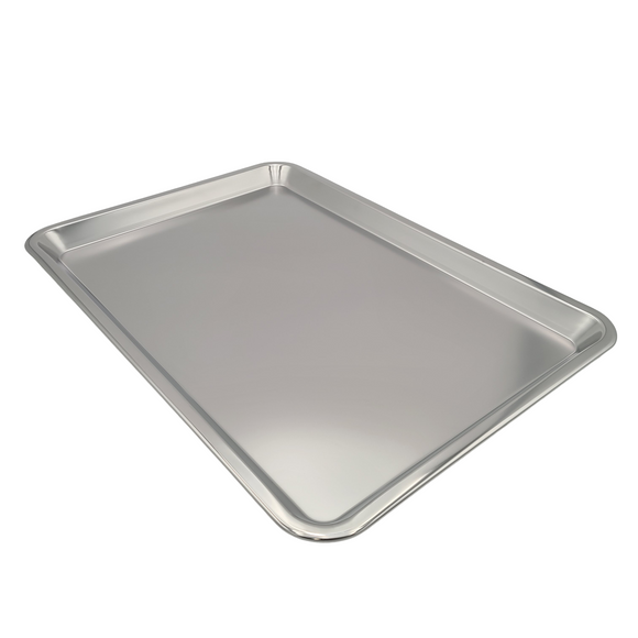 Large Stainless Steel Tray White Background