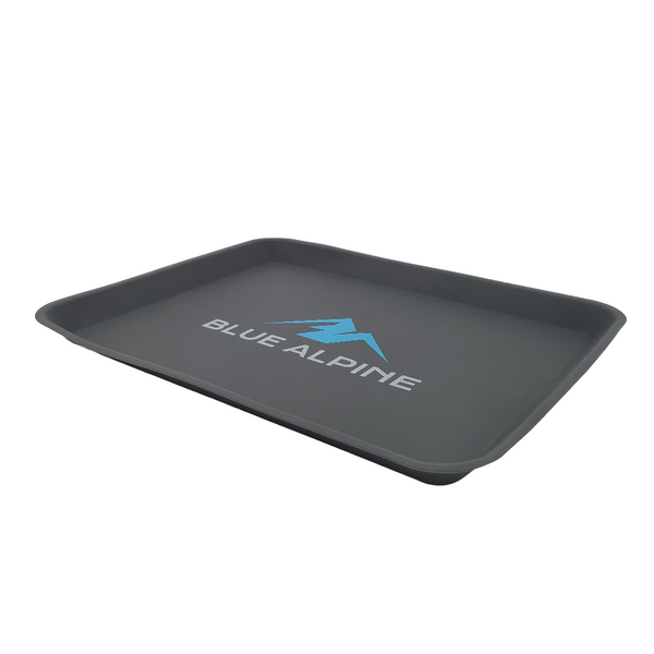 Silicone Mat for Freeze Dryer Angled White Background Blue Alpine Logo